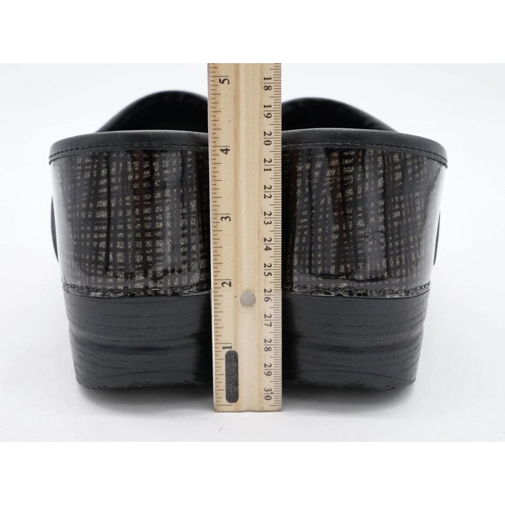 Dansko Original Professional Womens 11 Clogs Black Metallic Patent Leather Shoe - Picture 9 of 11